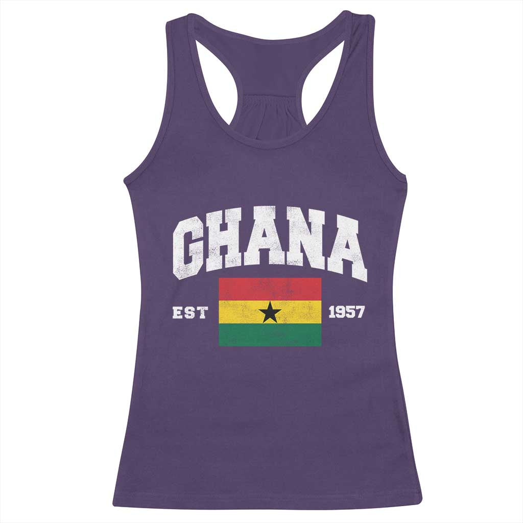 Ghana Est 1957 Ghanaian Flag Independence Day Racerback Tank Top Ghanaian Heritage Pride
