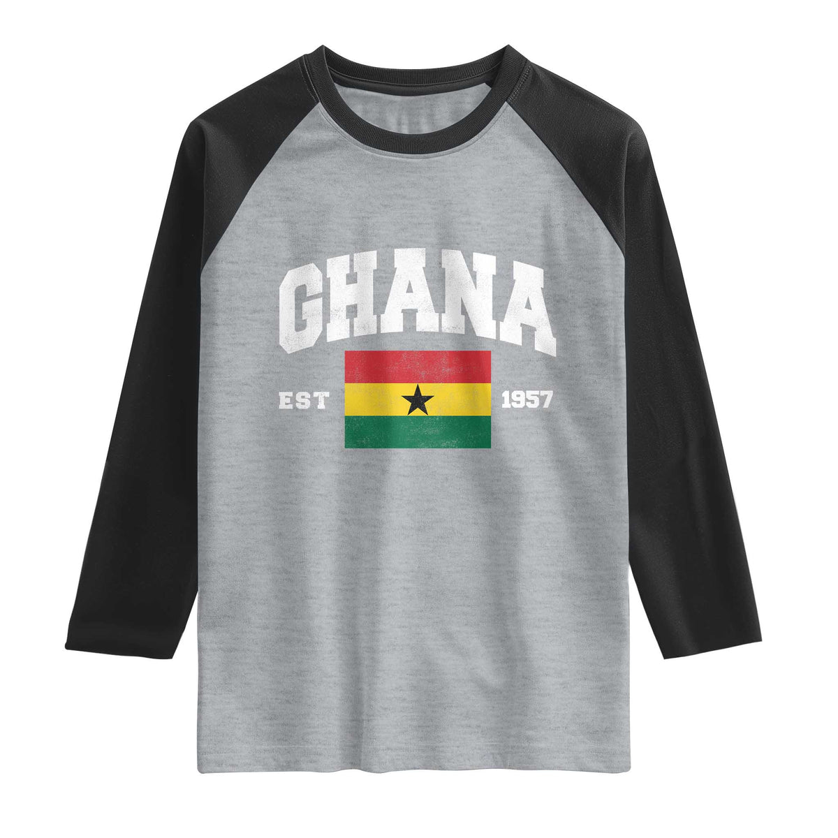 Ghana Est 1957 Ghanaian Flag Independence Day Raglan Shirt Ghanaian Heritage Pride