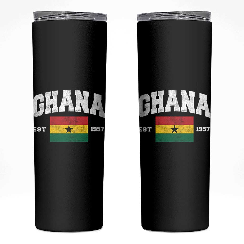 Ghana Est 1957 Ghanaian Flag Independence Day Skinny Tumbler Ghanaian Heritage Pride