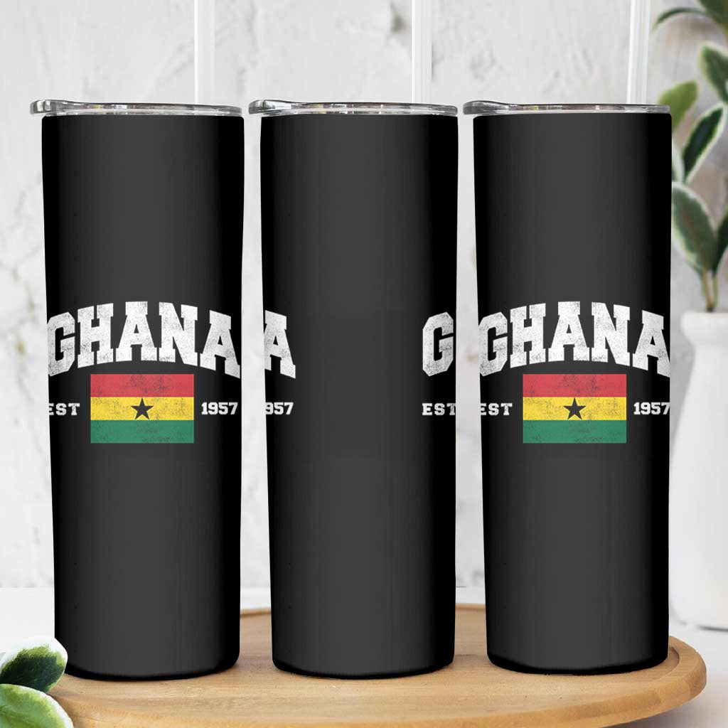 Ghana Est 1957 Ghanaian Flag Independence Day Skinny Tumbler Ghanaian Heritage Pride
