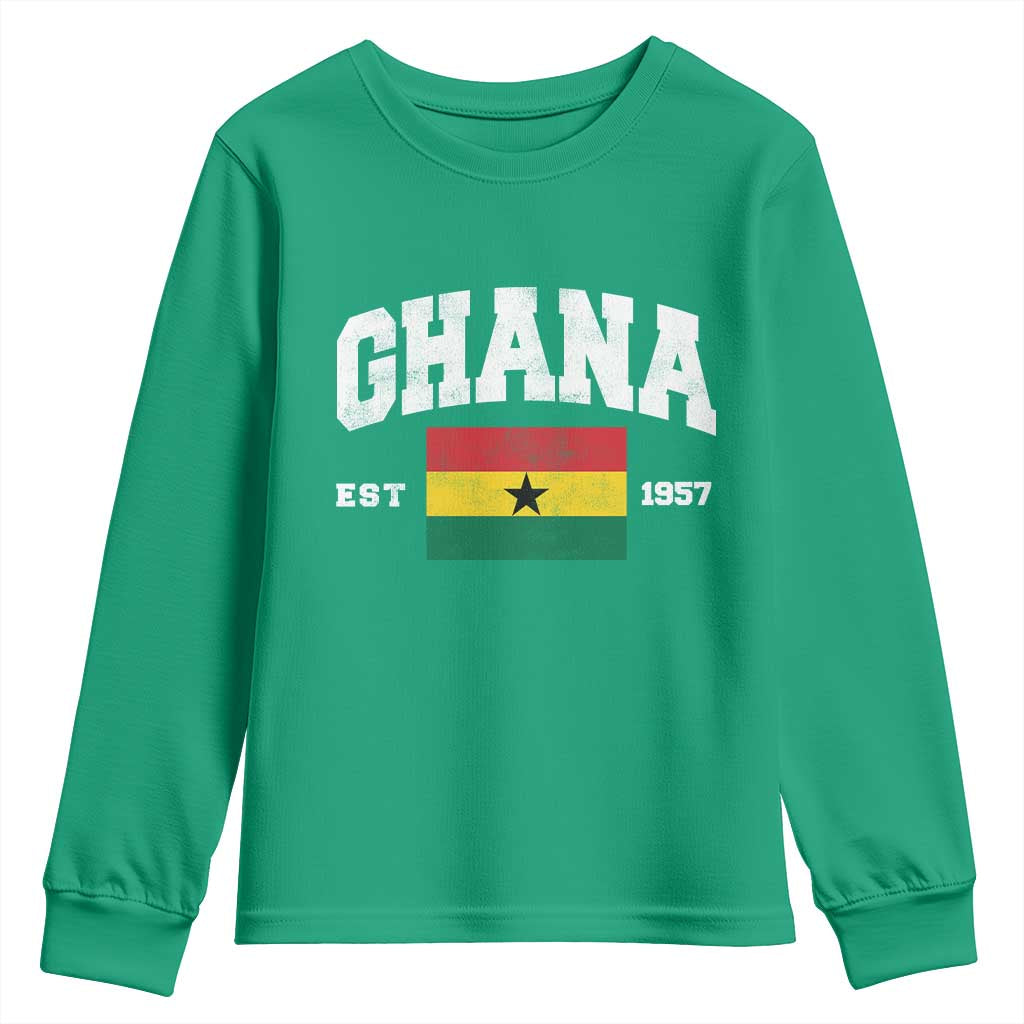 Ghana Est 1957 Ghanaian Flag Independence Day Youth Sweatshirt Ghanaian Heritage Pride