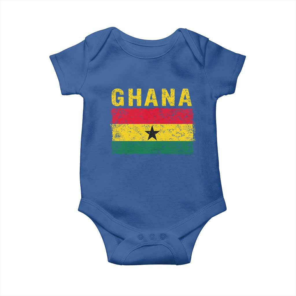 Vintage Ghana Flag Distressed Design Baby Onesie Proud Ghanaian Heritage African Pride