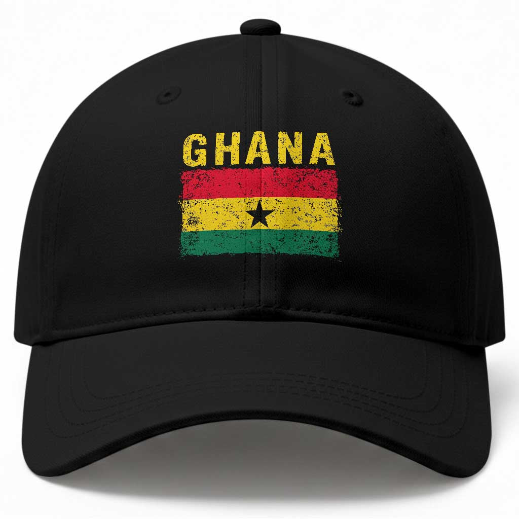 Vintage Ghana Flag Distressed Design Baseball Cap Proud Ghanaian Heritage African Pride