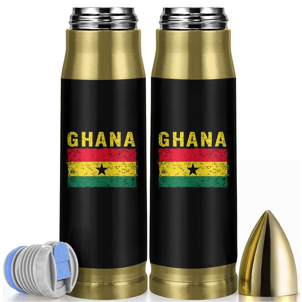 Vintage Ghana Flag Distressed Design Bullet Tumbler Proud Ghanaian Heritage African Pride