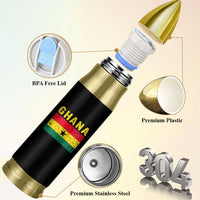 Vintage Ghana Flag Distressed Design Bullet Tumbler Proud Ghanaian Heritage African Pride