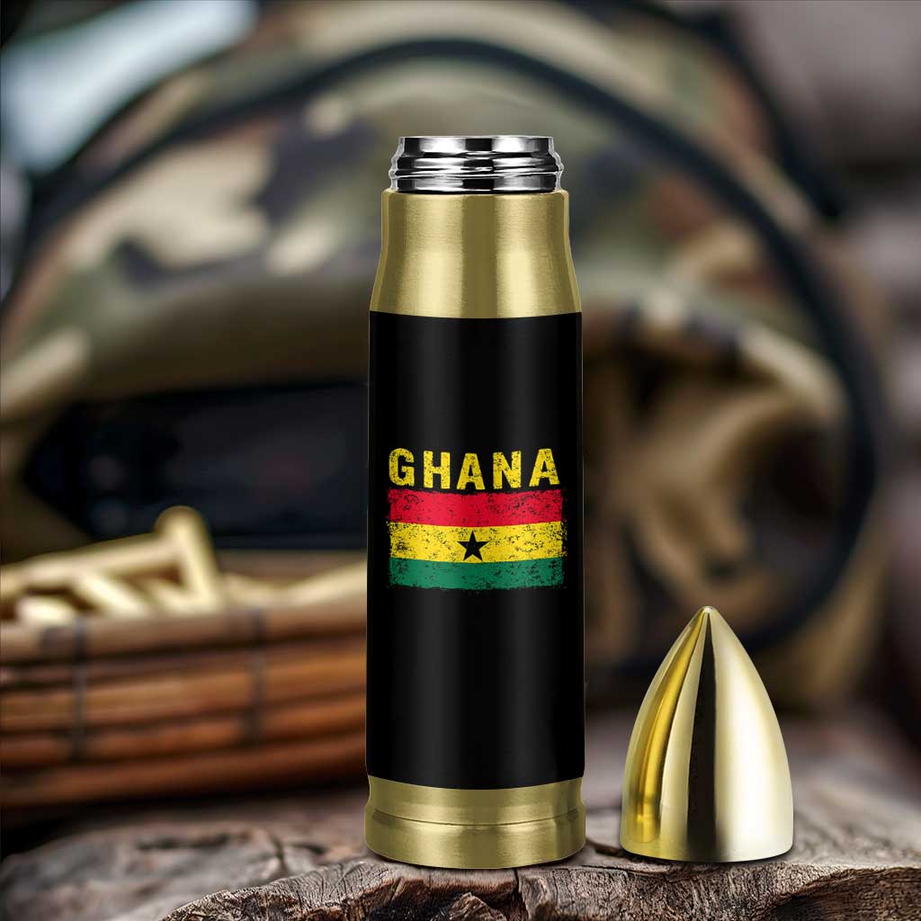 Vintage Ghana Flag Distressed Design Bullet Tumbler Proud Ghanaian Heritage African Pride