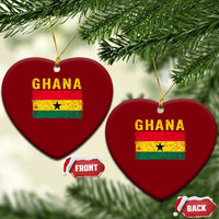 Vintage Ghana Flag Distressed Design Ceramic Ornament Proud Ghanaian Heritage African Pride