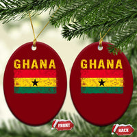 Vintage Ghana Flag Distressed Design Ceramic Ornament Proud Ghanaian Heritage African Pride