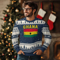 Vintage Ghana Flag Distressed Design Ugly Christmas Sweater Proud Ghanaian Heritage African Pride