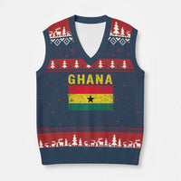 Vintage Ghana Flag Distressed Design V-Neck Knit Sweater Vest Proud Ghanaian Heritage African Pride