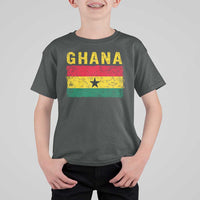 Vintage Ghana Flag Distressed Design T Shirt For Kid Proud Ghanaian Heritage African Pride