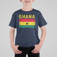 Vintage Ghana Flag Distressed Design T Shirt For Kid Proud Ghanaian Heritage African Pride