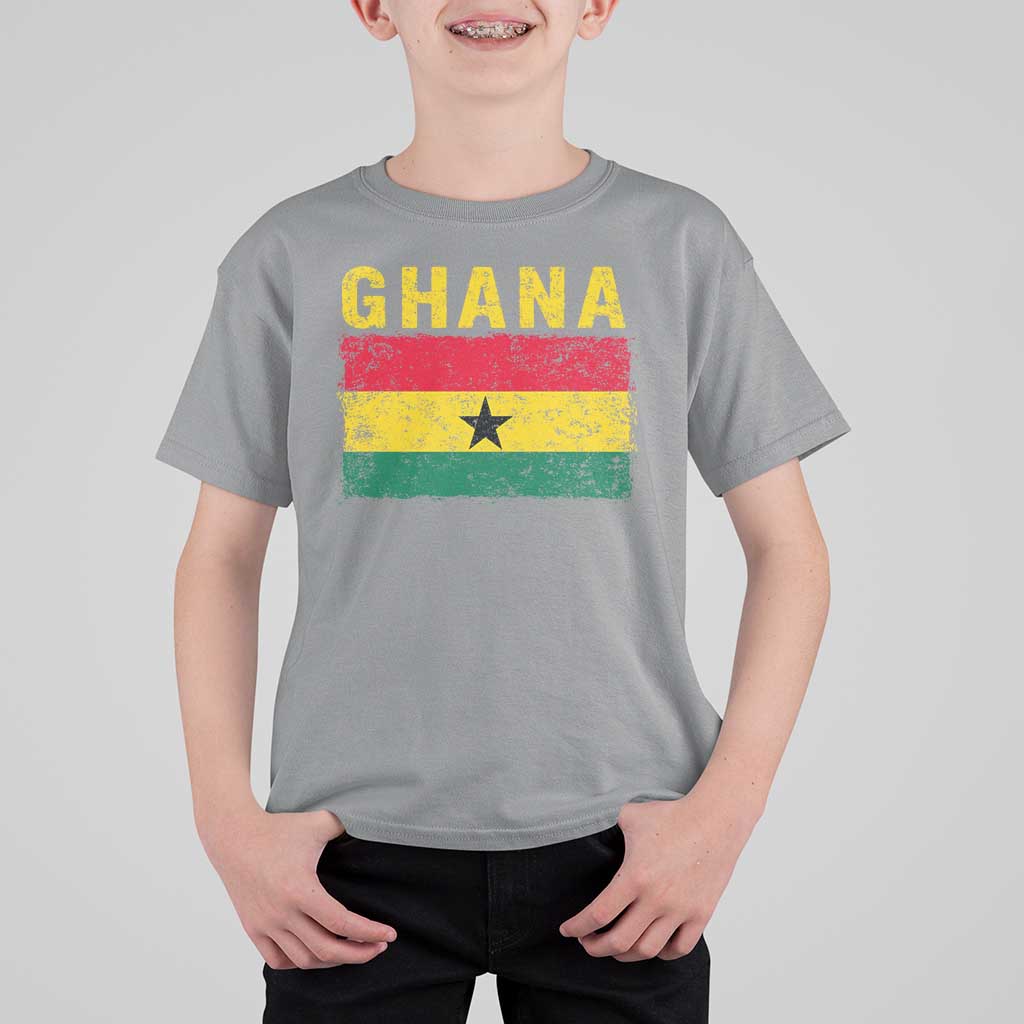 Vintage Ghana Flag Distressed Design T Shirt For Kid Proud Ghanaian Heritage African Pride