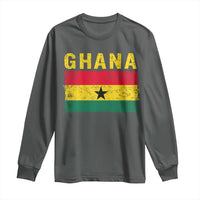 Vintage Ghana Flag Distressed Design Long Sleeve Shirt Proud Ghanaian Heritage African Pride