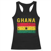 Vintage Ghana Flag Distressed Design Racerback Tank Top Proud Ghanaian Heritage African Pride