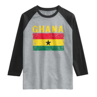 Vintage Ghana Flag Distressed Design Raglan Shirt Proud Ghanaian Heritage African Pride