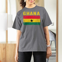 Vintage Ghana Flag Distressed Design T Shirt For Women Proud Ghanaian Heritage African Pride