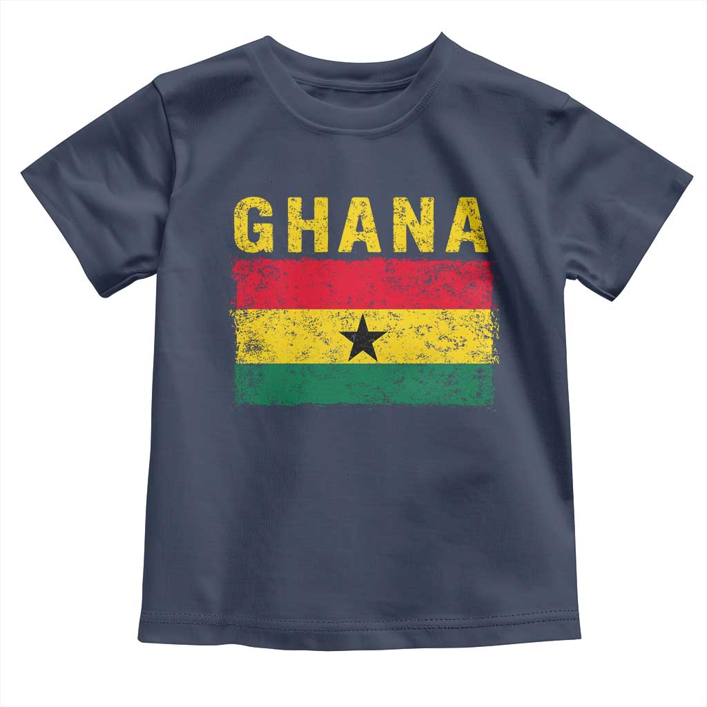 Vintage Ghana Flag Distressed Design Toddler T Shirt Proud Ghanaian Heritage African Pride