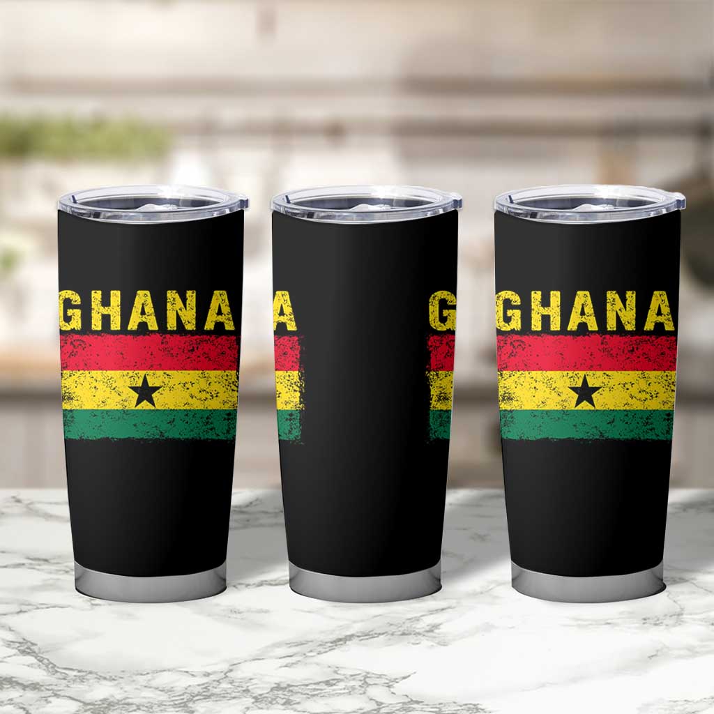 Vintage Ghana Flag Distressed Design Tumbler Cup Proud Ghanaian Heritage African Pride