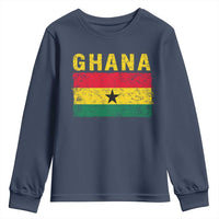 Vintage Ghana Flag Distressed Design Youth Sweatshirt Proud Ghanaian Heritage African Pride