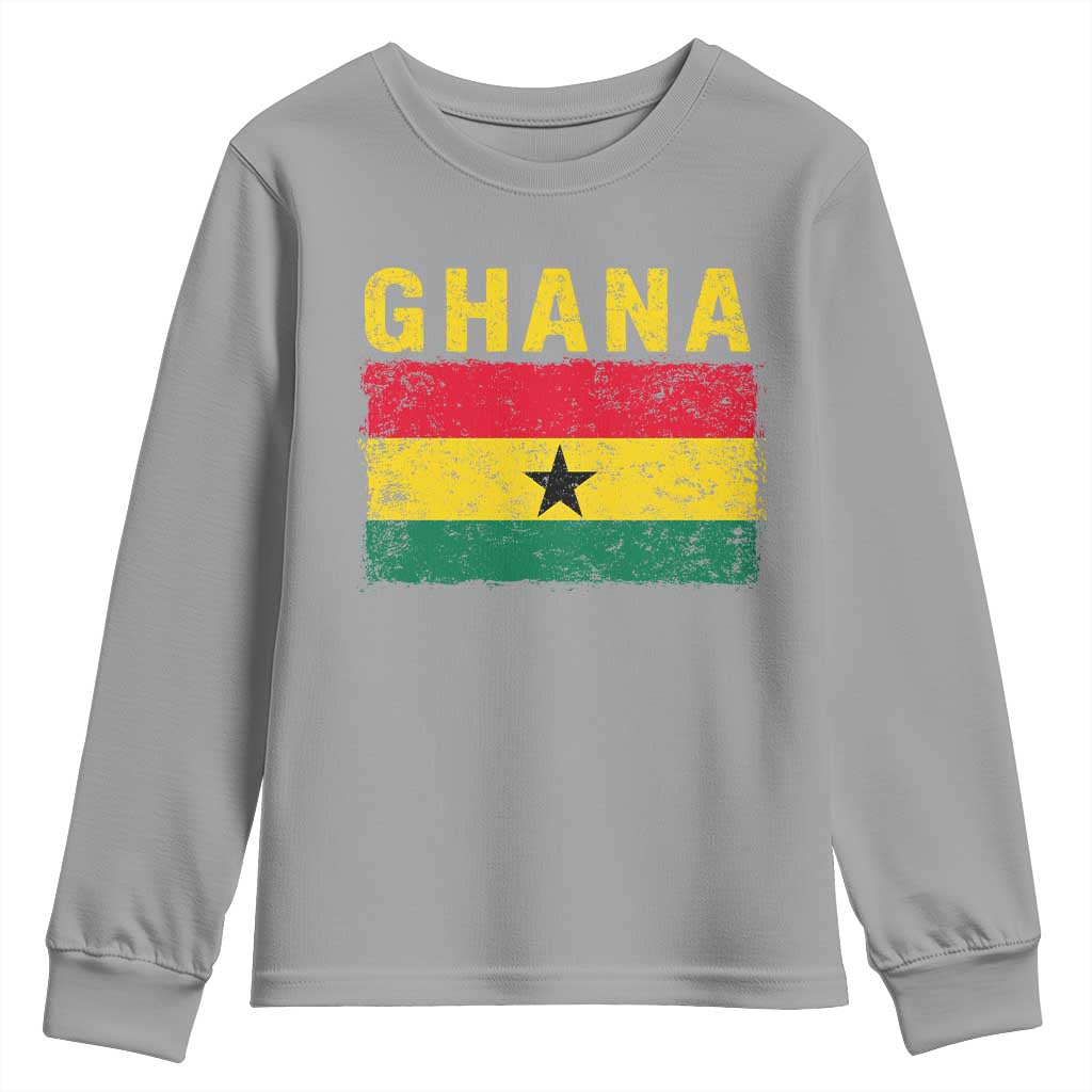 Vintage Ghana Flag Distressed Design Youth Sweatshirt Proud Ghanaian Heritage African Pride