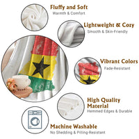 Vintage Ghana Map Flag Throw Blanket Distressed Proud Ghanaian Heritage African Pride