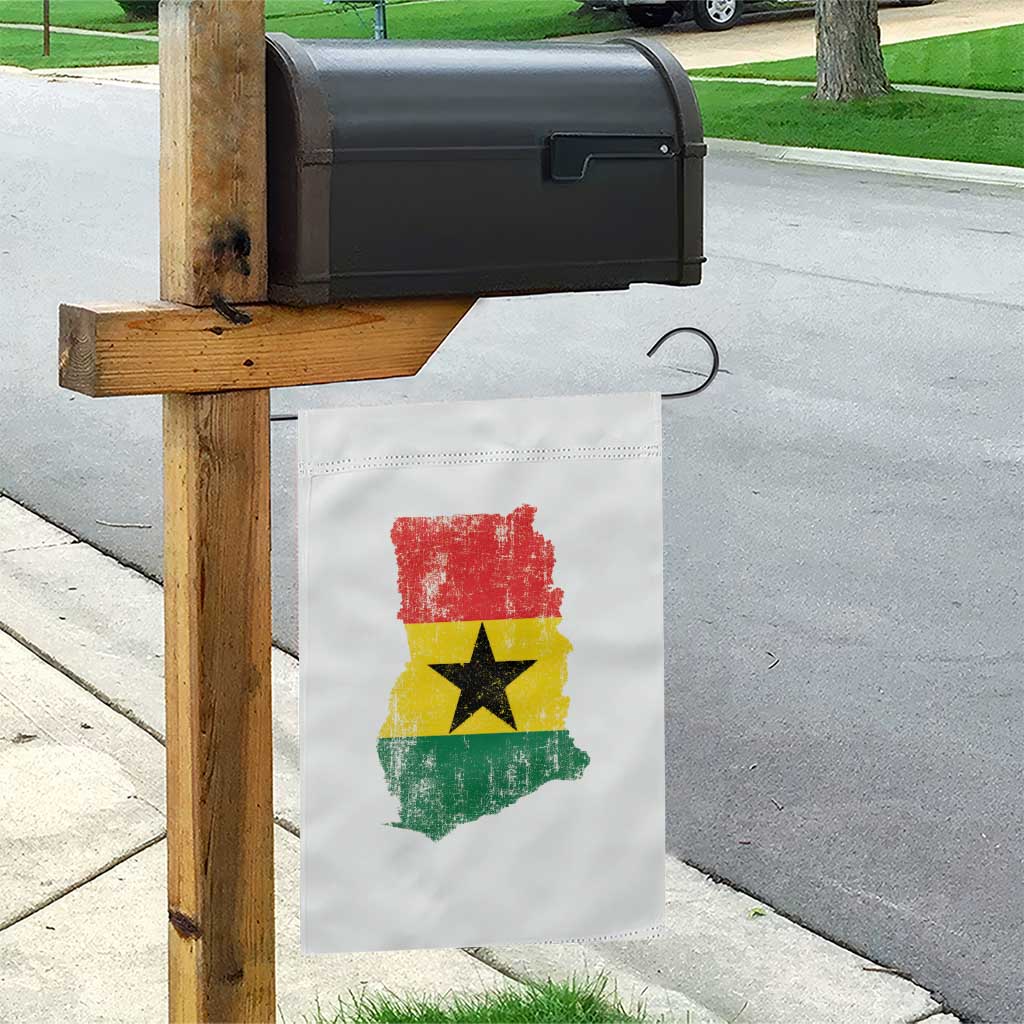 Vintage Ghana Map Flag Garden Flag Distressed Proud Ghanaian Heritage African Pride