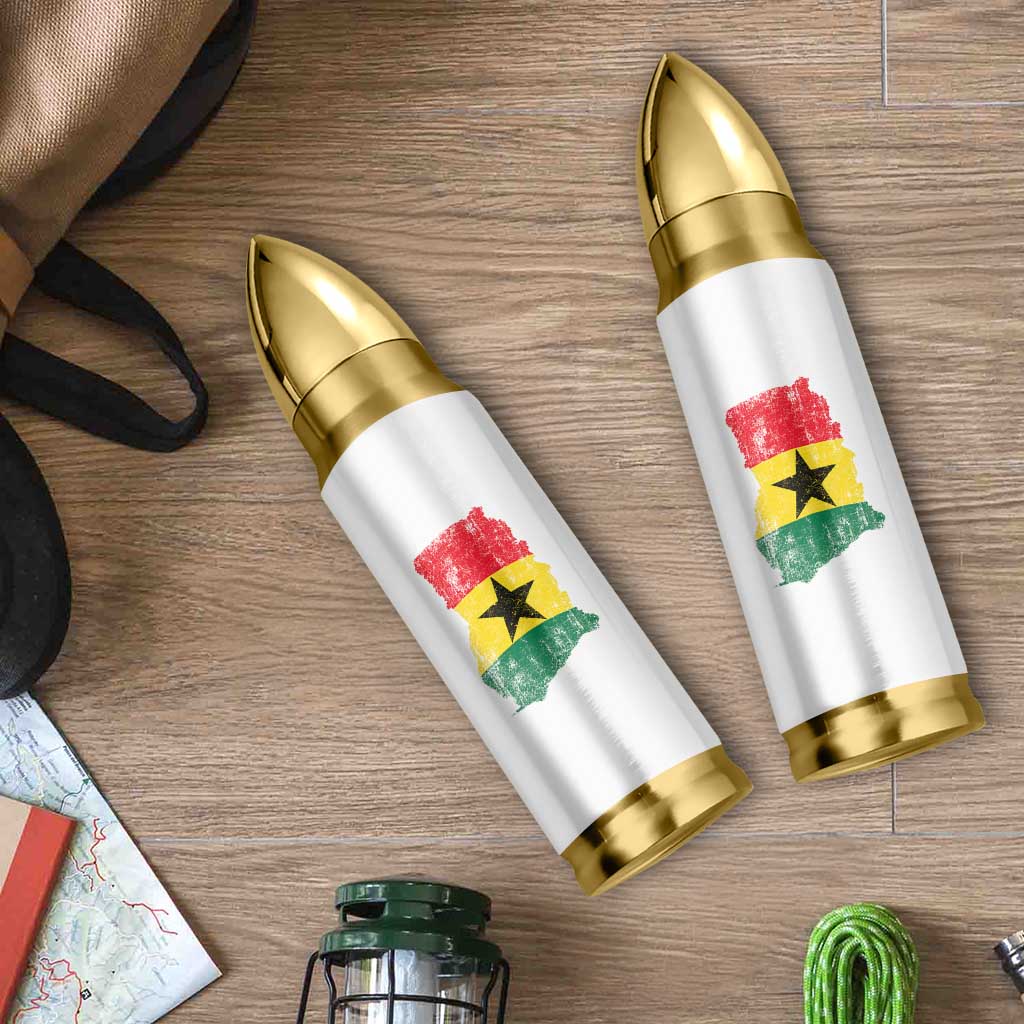 Vintage Ghana Map Flag Bullet Tumbler Distressed Proud Ghanaian Heritage African Pride