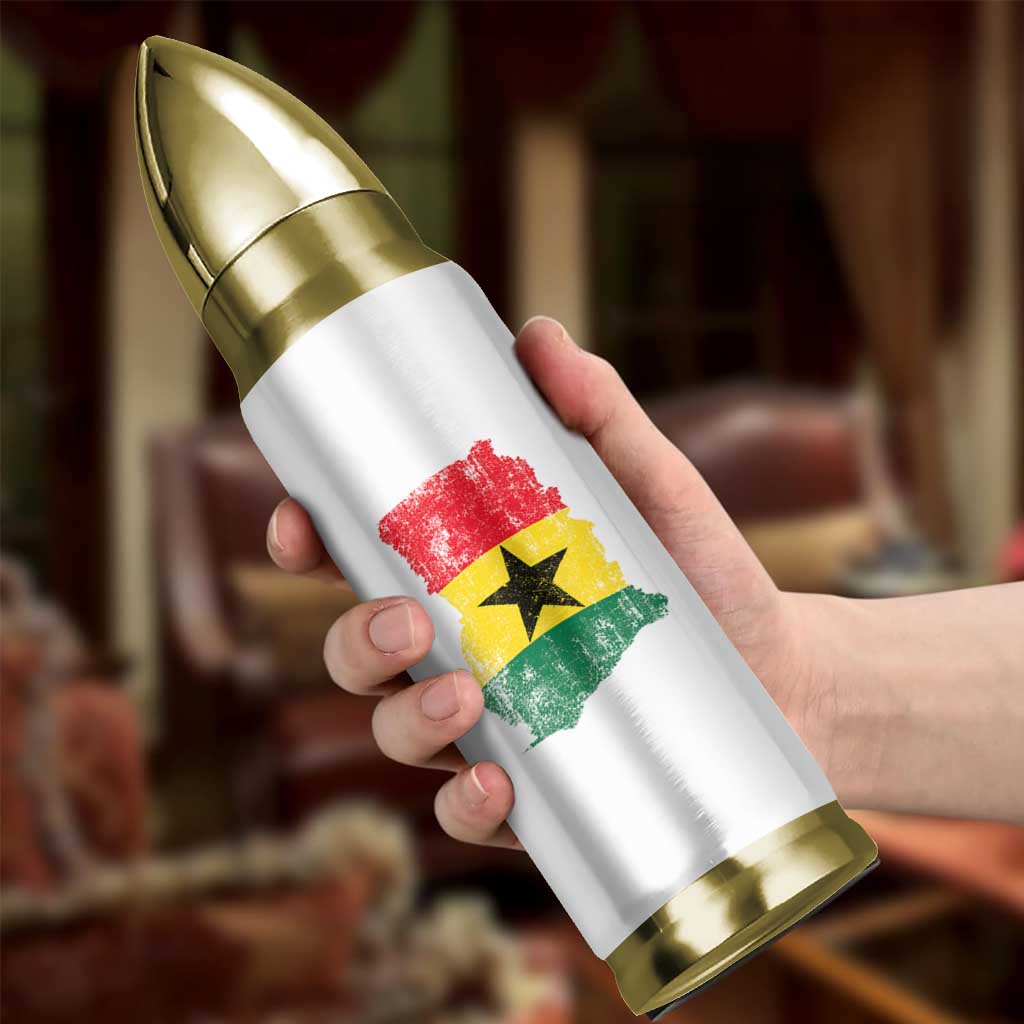 Vintage Ghana Map Flag Bullet Tumbler Distressed Proud Ghanaian Heritage African Pride