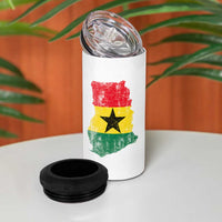 Vintage Ghana Map Flag 4 in 1 Can Cooler Tumbler Distressed Proud Ghanaian Heritage African Pride