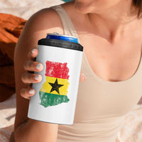 Vintage Ghana Map Flag 4 in 1 Can Cooler Tumbler Distressed Proud Ghanaian Heritage African Pride