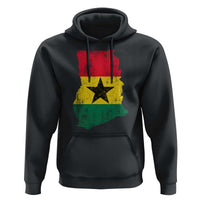 Vintage Ghana Map Flag Hoodie Distressed Proud Ghanaian Heritage African Pride