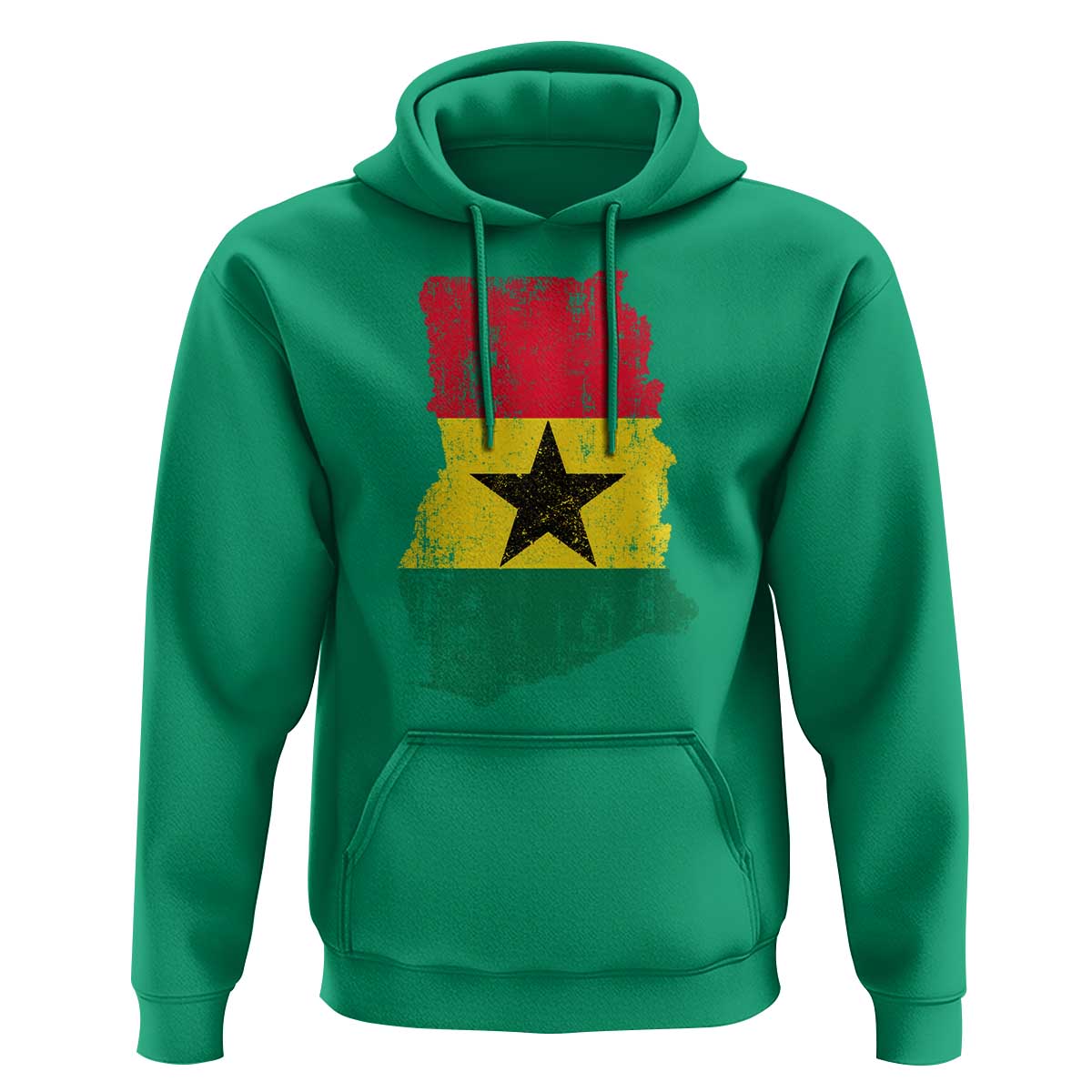 Vintage Ghana Map Flag Hoodie Distressed Proud Ghanaian Heritage African Pride