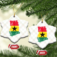 Vintage Ghana Map Flag Ceramic Ornament Distressed Proud Ghanaian Heritage African Pride