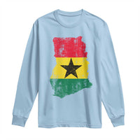 Vintage Ghana Map Flag Long Sleeve Shirt Distressed Proud Ghanaian Heritage African Pride
