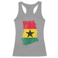 Vintage Ghana Map Flag Racerback Tank Top Distressed Proud Ghanaian Heritage African Pride