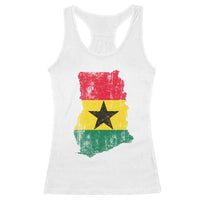 Vintage Ghana Map Flag Racerback Tank Top Distressed Proud Ghanaian Heritage African Pride