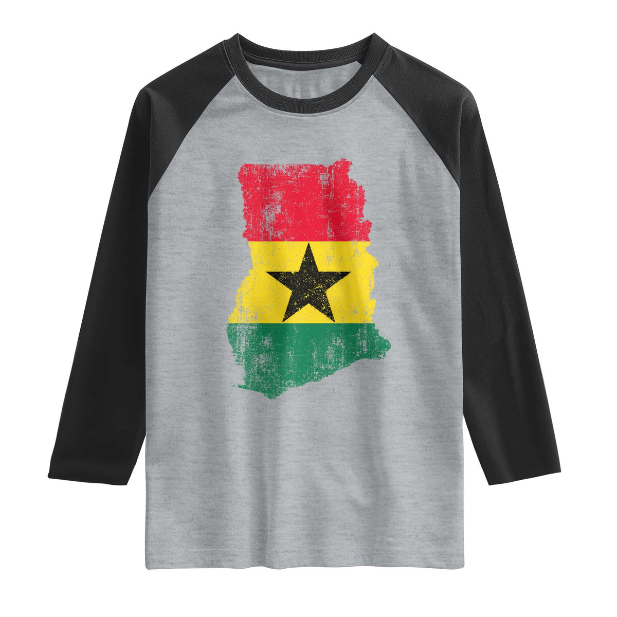 Vintage Ghana Map Flag Raglan Shirt Distressed Proud Ghanaian Heritage African Pride