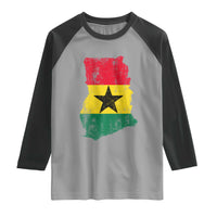 Vintage Ghana Map Flag Raglan Shirt Distressed Proud Ghanaian Heritage African Pride