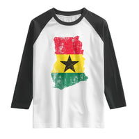 Vintage Ghana Map Flag Raglan Shirt Distressed Proud Ghanaian Heritage African Pride