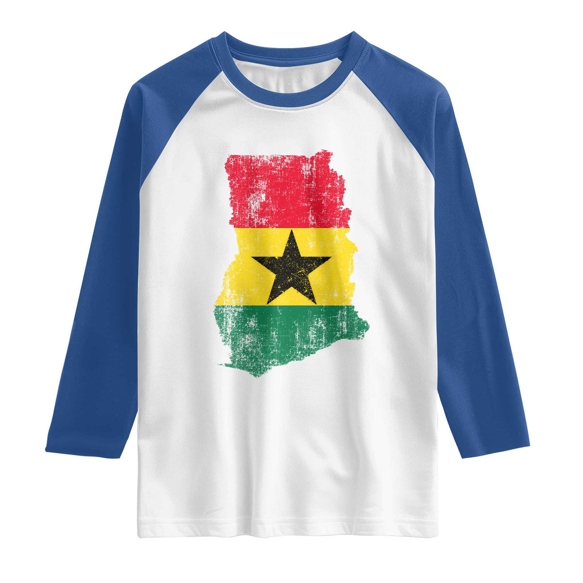 Vintage Ghana Map Flag Raglan Shirt Distressed Proud Ghanaian Heritage African Pride