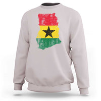 Vintage Ghana Map Flag Sweatshirt Distressed Proud Ghanaian Heritage African Pride