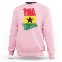 Vintage Ghana Map Flag Sweatshirt Distressed Proud Ghanaian Heritage African Pride