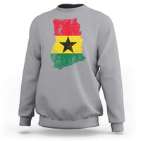 Vintage Ghana Map Flag Sweatshirt Distressed Proud Ghanaian Heritage African Pride