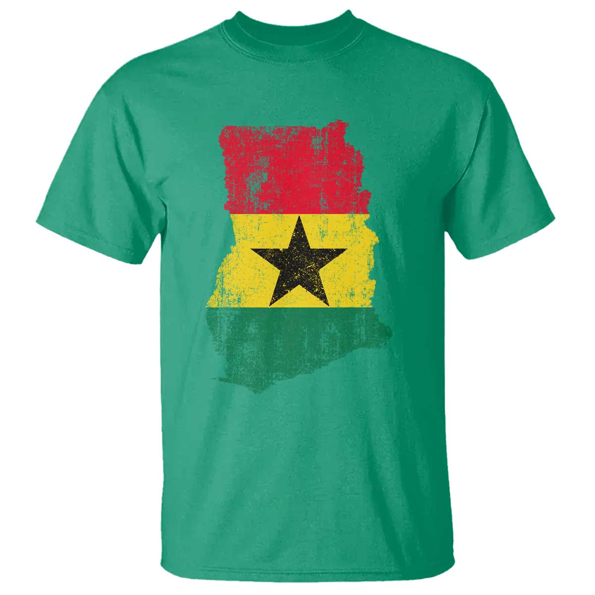 Vintage Ghana Map Flag T Shirt Distressed Proud Ghanaian Heritage African Pride