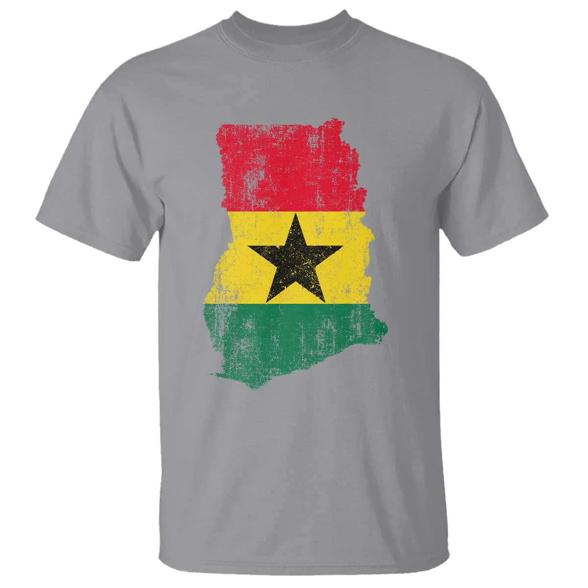 Vintage Ghana Map Flag T Shirt Distressed Proud Ghanaian Heritage African Pride