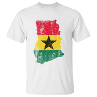 Vintage Ghana Map Flag T Shirt Distressed Proud Ghanaian Heritage African Pride