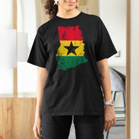 Vintage Ghana Map Flag T Shirt For Women Distressed Proud Ghanaian Heritage African Pride