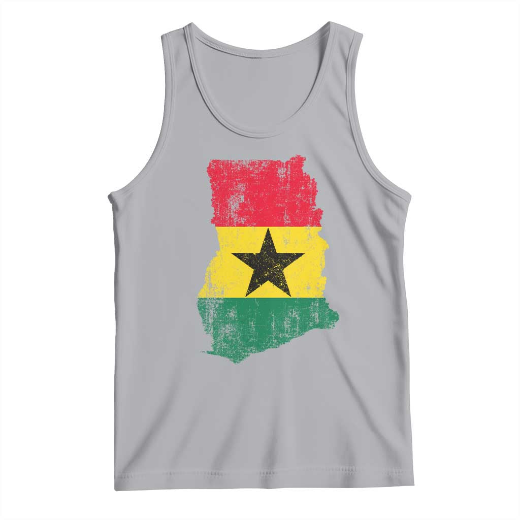 Vintage Ghana Map Flag Tank Top Distressed Proud Ghanaian Heritage African Pride