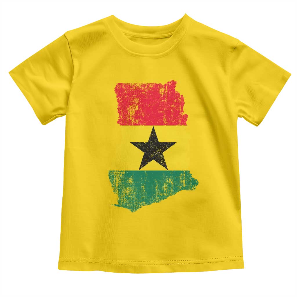 Vintage Ghana Map Flag Toddler T Shirt Distressed Proud Ghanaian Heritage African Pride